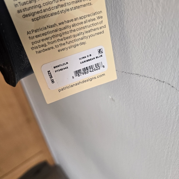 Patricia Nash Ilina Carribean Blue Embossed Blue Leather Crossbody Bag NWT - Picture 4 of 10